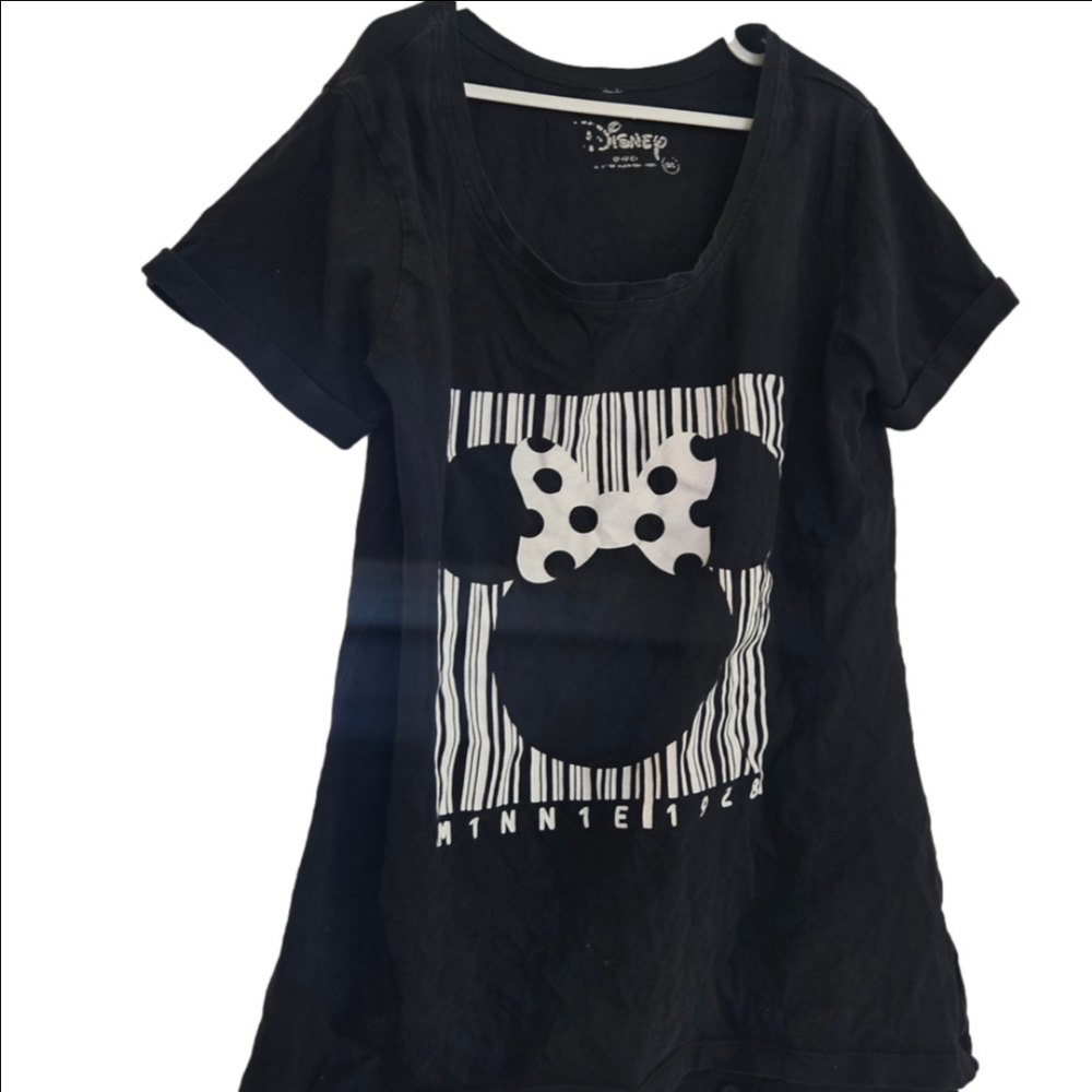 Disney Black and White Minnie Mouse Short Sleeve Tee